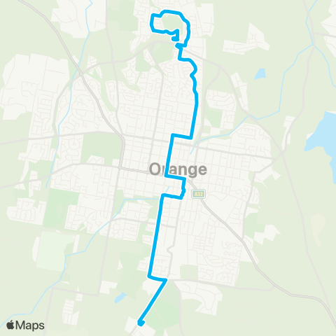 Central West and Orana Network Orange Hosp to N Orange Shopping Centre map