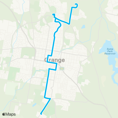 Central West and Orana Network Charles Sturt Uni to Orange Hosp via N Orange Shopping Ctr map