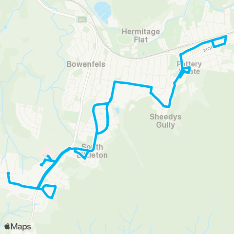 Central West and Orana Network S Bowenfels to Lithgow via Littleton (Loop Service) map