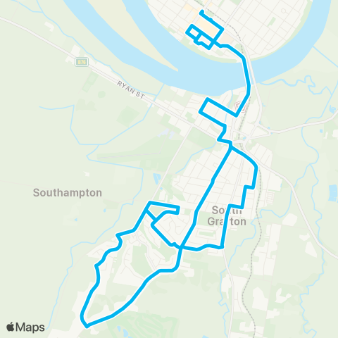 North Coast Network Grafton City Ctr to S Grafton via Fairway Dr (Loop Service) map