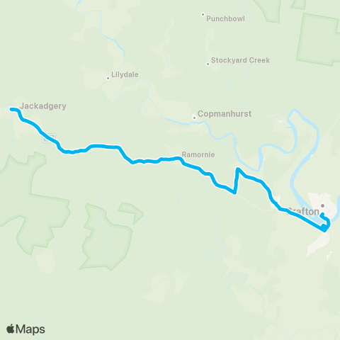 North Coast Network Cangai to Grafton via South Grafton map