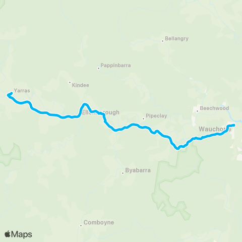 North Coast Network Yarras Forbes River Rd to Wauchope map