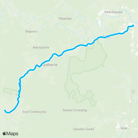 North Coast Network Comboyne to Wauchope map