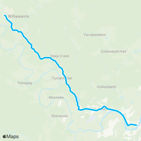 North Coast Network Kempsey to Willawarrin map