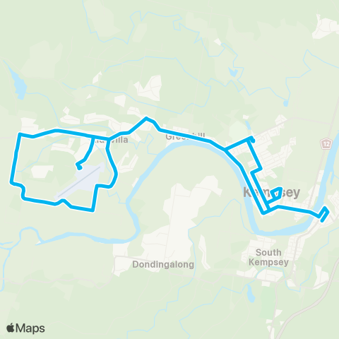 North Coast Network Kempsey to Kempsey Airport (Loop Service) map