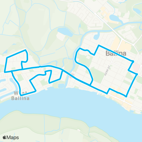 North Coast Network Ballina to West Ballina (Loop Service) map