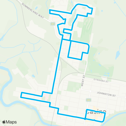 North Coast Network NW Casino to Casino via Casino Hosp (Loop Service) map