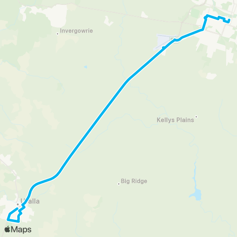 New England North West Network Uralla to Armidale map