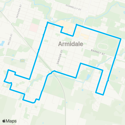 New England North West Network Armidale to South Hill (Loop Service) map