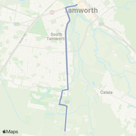 Temporary Buses Tamworth Country Music Festival Route 5 map