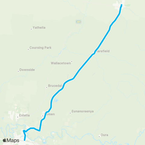 Riverina Murray Network Junee to Wagga Wagga via Byrnes Rd map