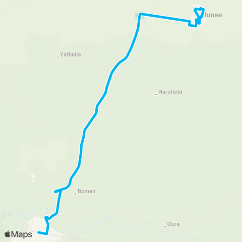 Riverina Murray Network Junee to Wagga Wagga via Wallacetown & Hampden Ave map