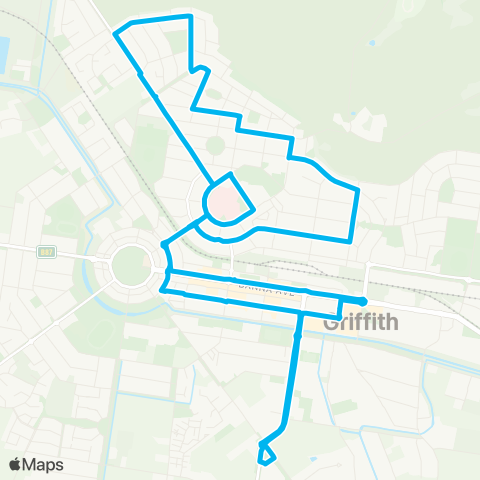 Riverina Murray Network Griffith to N Griffith via Hosp Precinct (Loop Service) map