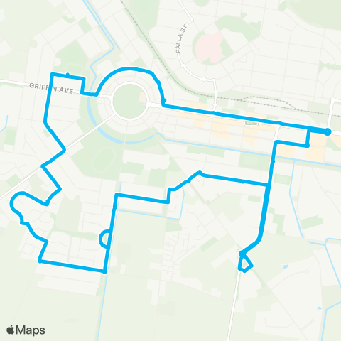 Riverina Murray Network Griffith to S Griffith via Pioneer (Loop Service) map