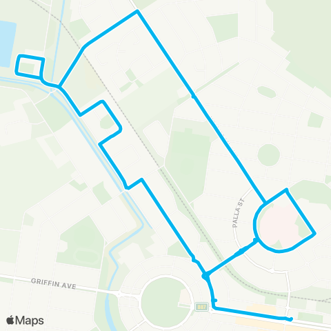 Riverina Murray Network Griffith to Three Ways via Mayfair & Hosp Precinct (Loop Service) map