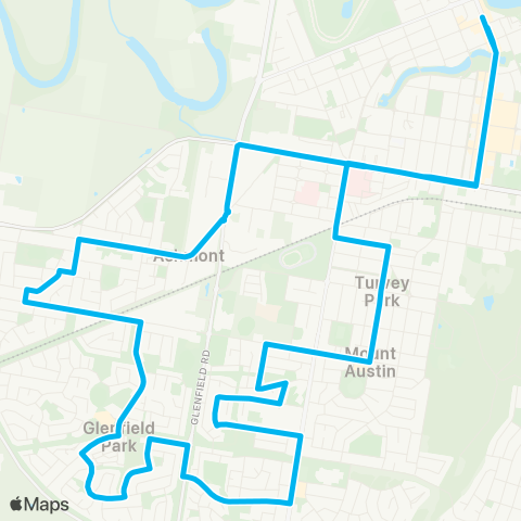 Riverina Murray Network Glenfield Pk to Wagga Wagga via Ashmont map