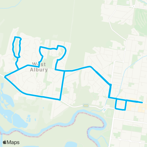 Riverina Murray Network QEII Square to W Albury via Private Hosp (Loop Service) map