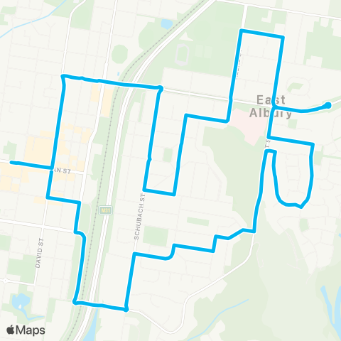 Riverina Murray Network QEII Square to E Albury via Base Hosp (Loop Service) map