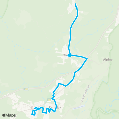 South East and Tablelands Network Hill Top to Mittagong via Colo Vale map