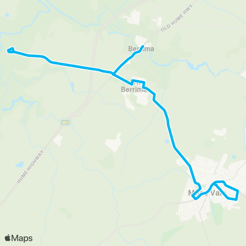 South East and Tablelands Network Berrima to Moss Vale via Medway map