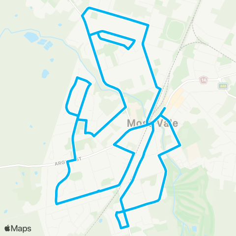 South East and Tablelands Network Moss Vale Courthouse to Willow Dr & Argyle St (Loop Service) map