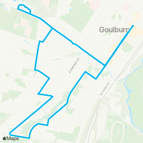 South East and Tablelands Network Goulburn to West Goulburn (Loop Service) map