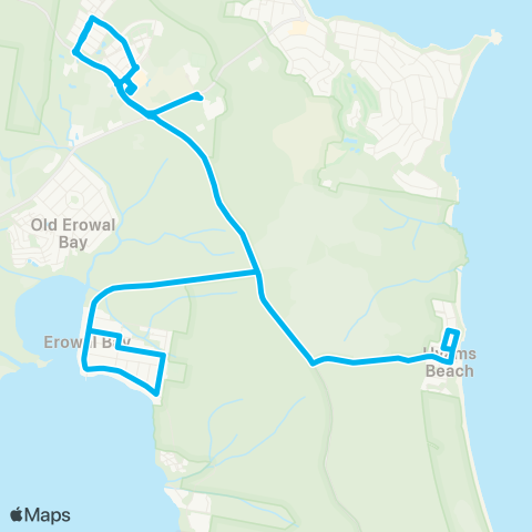 Sydney and Surrounds Network Hyams Bch & Erowal Bay to Vincentia (Loop Service) map