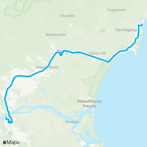 Sydney and Surrounds Network Gerringong to Nowra via Gerroa, Berry & Nowra TAFE map