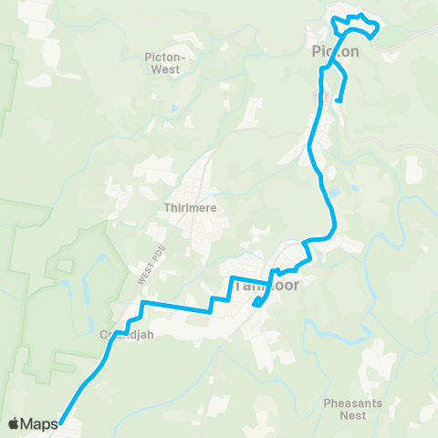 Sydney and Surrounds Network Buxton to Tahmoor & Picton map