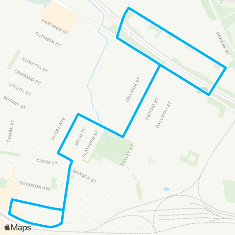 Sydney Buses Network Lidcombe Sta to Lidcombe Birnie Ave (Loop Service) map