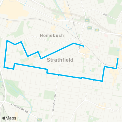 Sydney Buses Network Burwood to Strathfield map