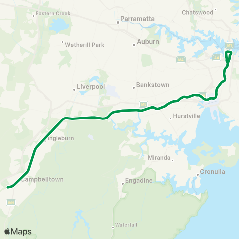 Sydney Trains Network Airport & South map