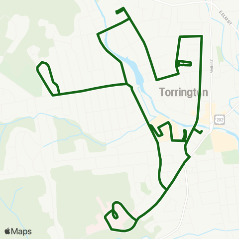 NWCTD Torrington: Westside to Southend map