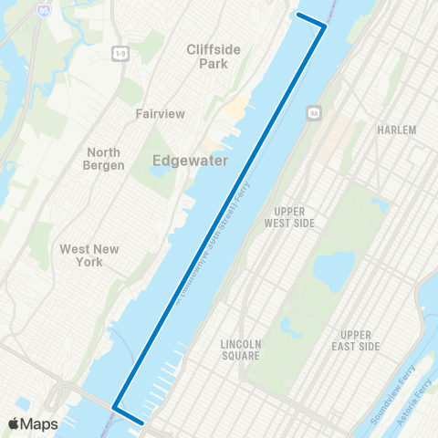 NY Waterway Midtown - Edgewater map