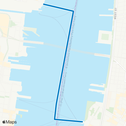 NY Waterway Hoboken  - Brookfield Place Terminal map