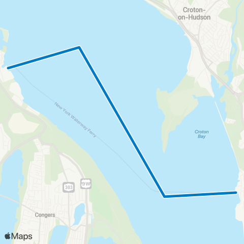 NY Waterway Haverstraw - Ossining map