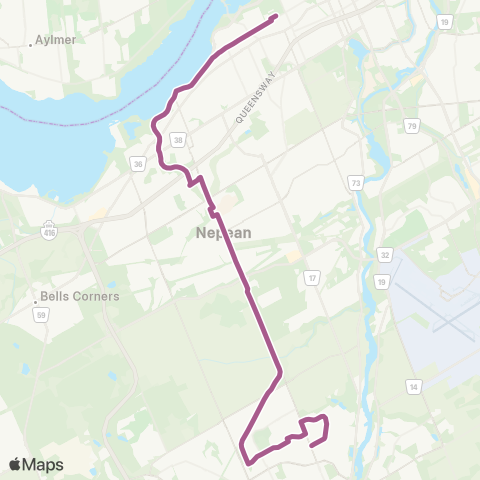 OC Transpo Tunney's Pasture - Stoneway map