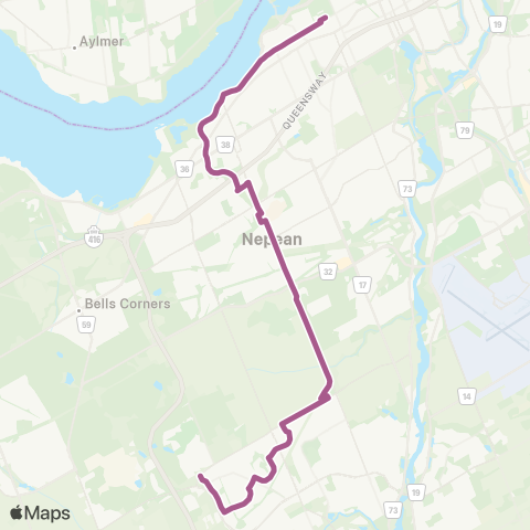 OC Transpo Tunney's Pasture - Cobble Hill map