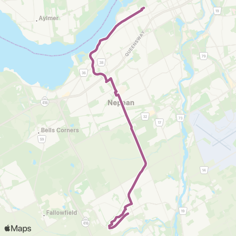 OC Transpo Tunney's Pasture - Tartan map