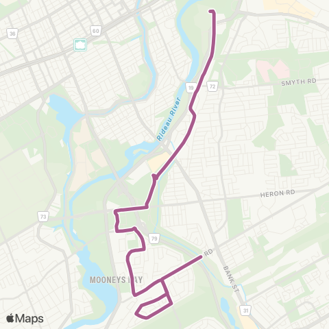 OC Transpo Hurdman - McCarthy map