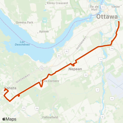 OC Transpo Terry Fox - Hurdman map