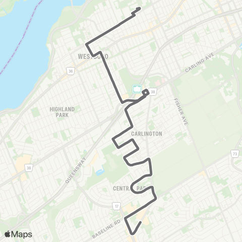 OC Transpo Tunney's Pasture - Clyde map