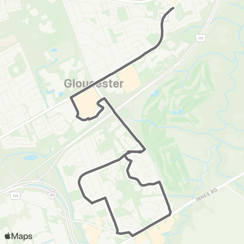 OC Transpo Pineview - Blair map