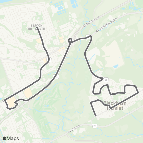 OC Transpo Blackburn Hamlet - Blair map