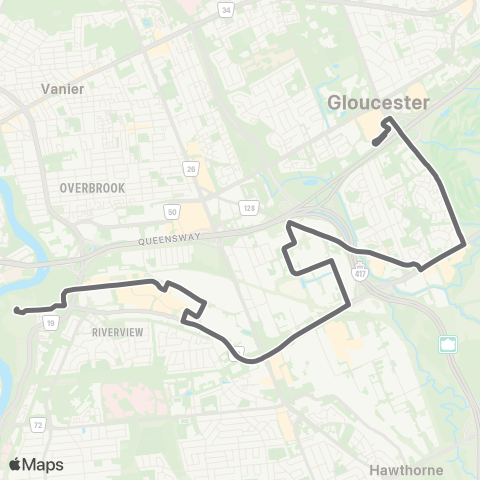 OC Transpo Hurdman - Blair map