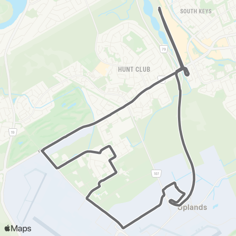 OC Transpo Greenboro - Uplands map