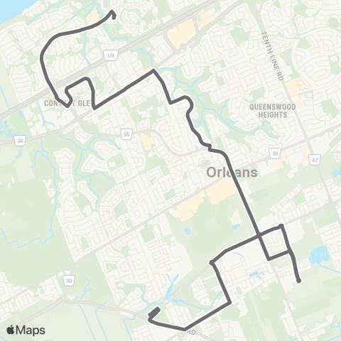 OC Transpo Sunview - Blair map