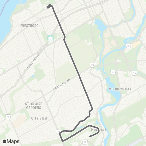 OC Transpo Colonnade - Tunney's Pasture map