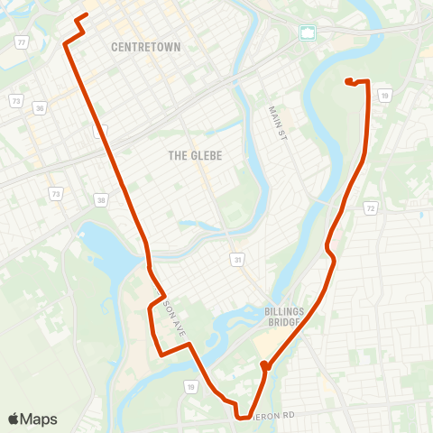 OC Transpo Hurdman - Lyon map