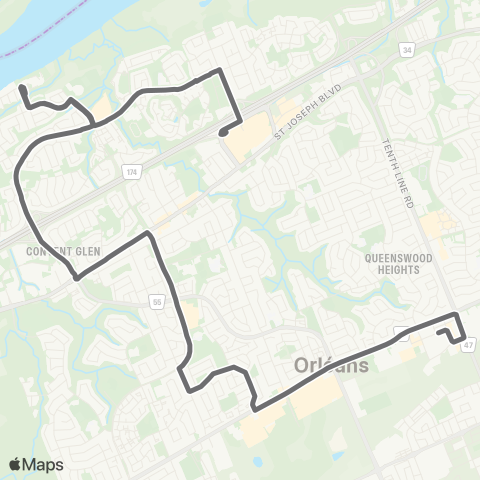 OC Transpo Place D'Orléans - St Louis map